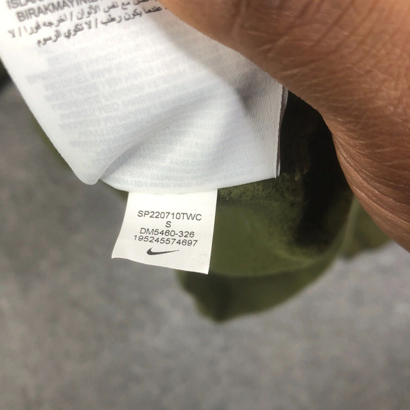 Nike Sportswear League Fleece Crew Sweatshirt Rough Green DM5460-326 Men Small - Picture 6 of 9